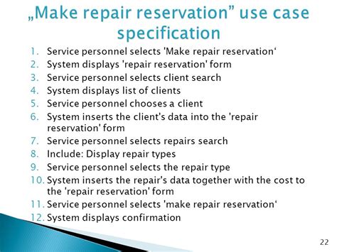 Repair Reservation .